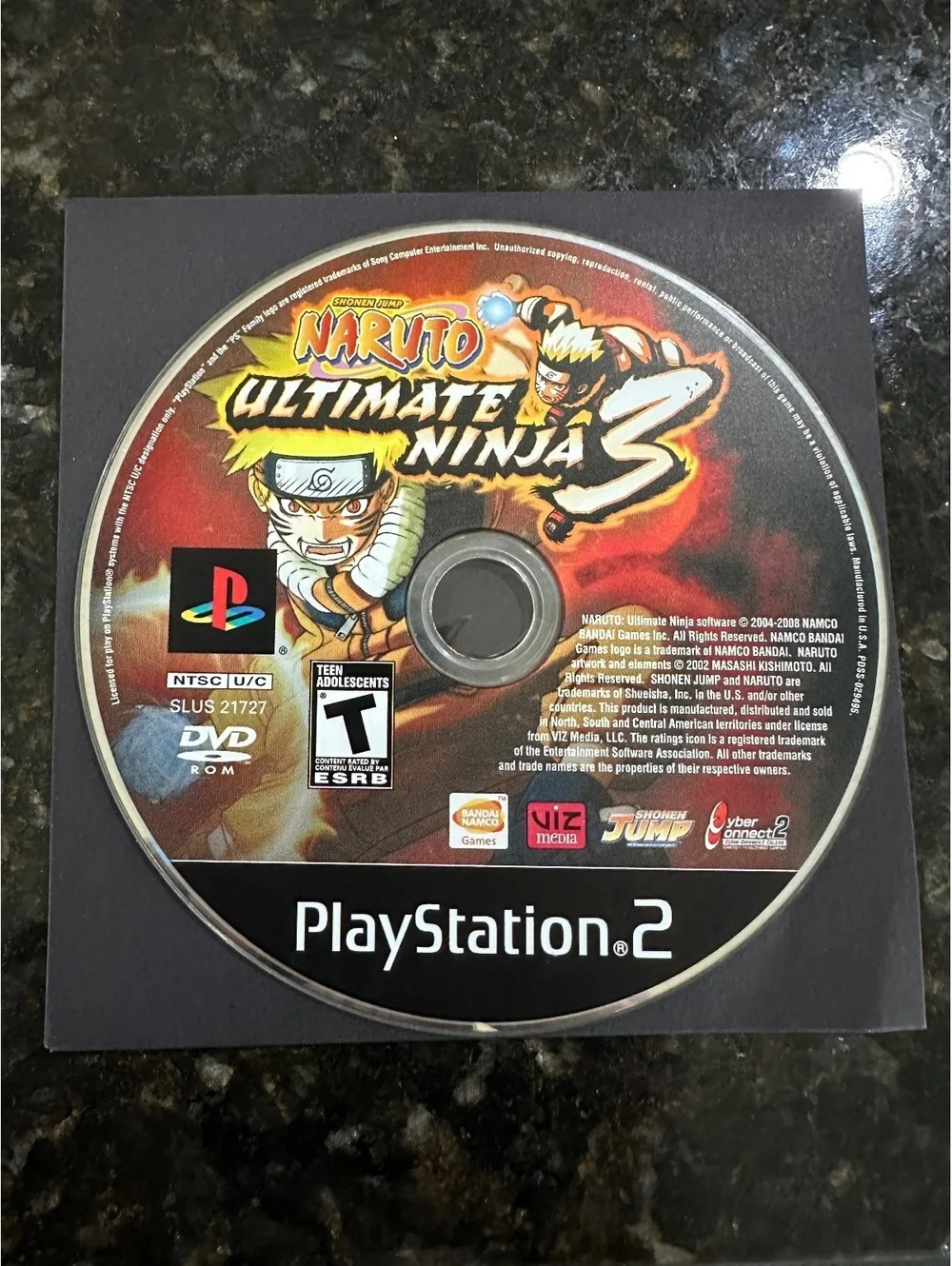 Naruto: Ultimate Ninja 3 PlayStation 2 Game Disc